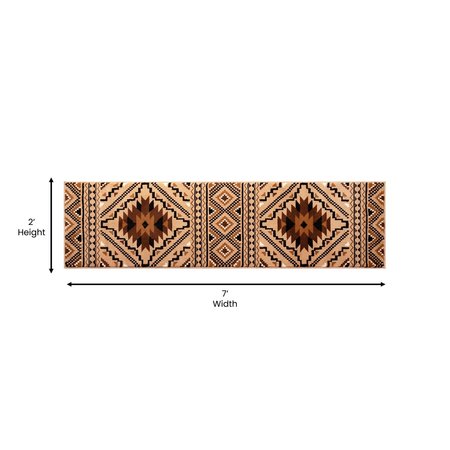 Flash Furniture Brown 2' x 7' Diamond Patterned Area Rug OK-BEI-7147A-HARDAL-27-BR-GG